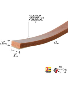Sello de Ventana de Espuma M-D 02816 0.64 cm x 1.27 cm x 5.18 m 2