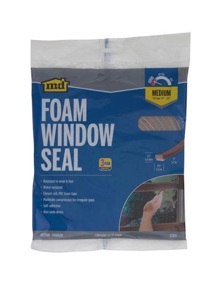 Sello de Ventana de Espuma M-D 02816 0.64 cm x 1.27 cm x 5.18 m