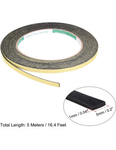 Cinta de Espuma Selladora uxcell 5mm Ancho 1mm Grosor 5m 2