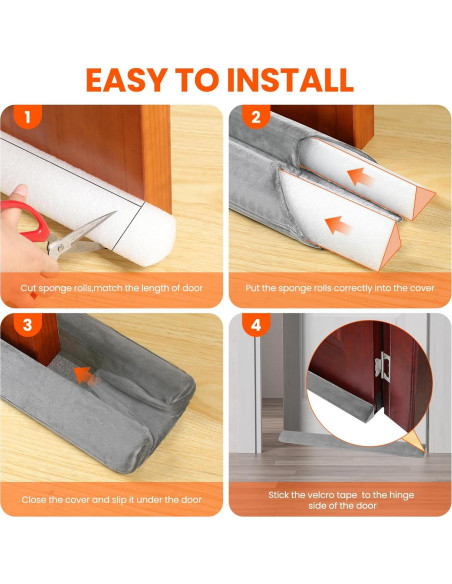 Tapón Aislante para Corrientes de Aire GDHOMM 76-91cm Gris