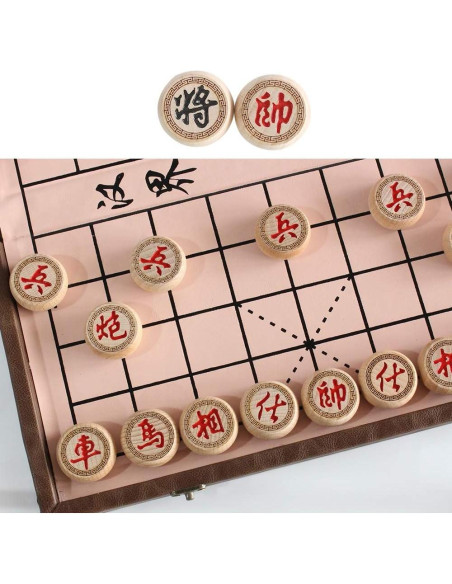 Juego de Ajedrez Chino Luoyer 38.1 cm Plegable Cuero PU