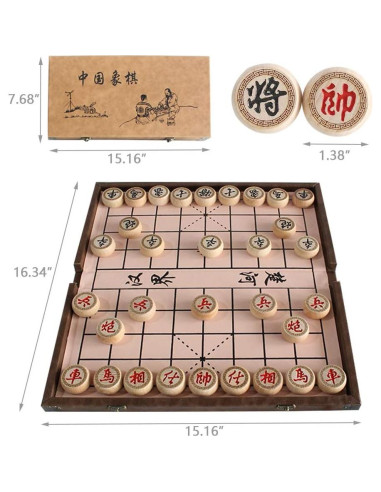 Juego de Ajedrez Chino Luoyer 38.1 cm Plegable Cuero PU