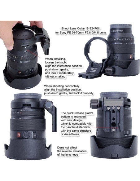 Anillo de Montaje en Trípode iShoot IS-S2470II para Sony
