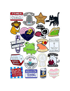 Conjunto de 20 Pines de Esmalte Divertidos - Regalo Creativo