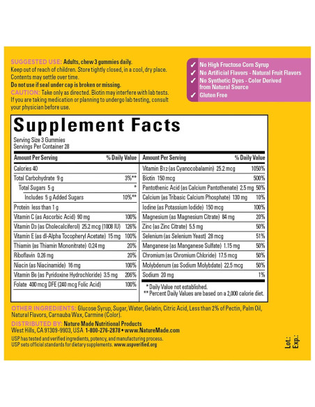 Gomitas Multivitamínicas Nature Made 50+ para Mujeres 84 Unidades