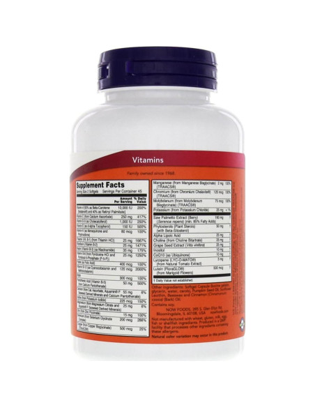 Vitaminas Múltiples para Hombre NOW Foods 90 Gelatinas Blandas