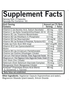 Multivitamínico Diario Kirkman Sin A y D - 180 Cápsulas - Hipoalergénico 2