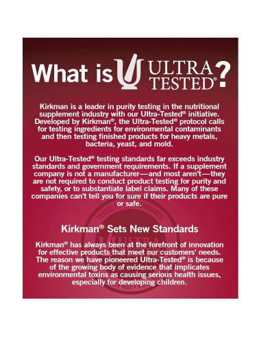 Multivitamínico Diario Kirkman Sin A y D - 180 Cápsulas - Hipoalergénico