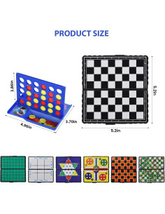 Juego de Ajedrez Magnético Mini 8 en 1 ColorGo Plegable 2