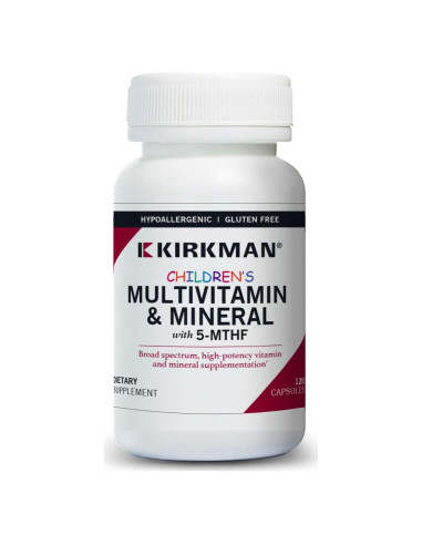 Multivitamina y Mineral para Niños Kirkman - 120 Cápsulas - Hipoalergénico
