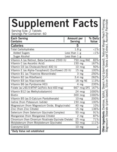 Multivitamina y Mineral para Niños Kirkman - 120 Cápsulas - Hipoalergénico
