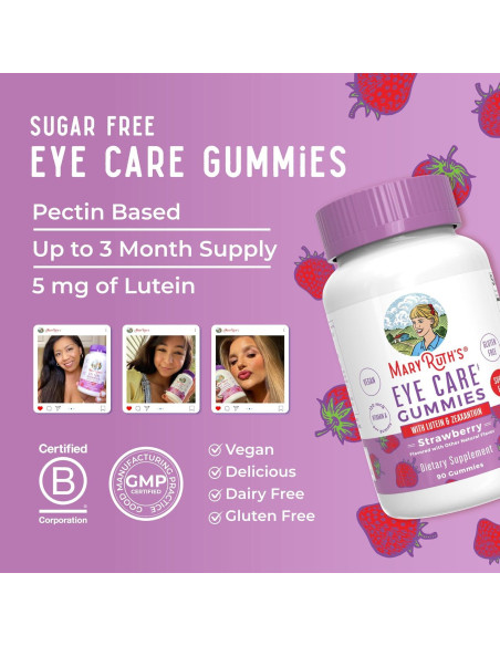 Gomas para el Cuidado de los Ojos MaryRuth 90 Unidades Veganas