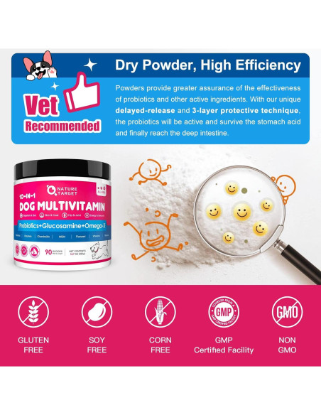 Suplemento Multivitamínico en Polvo para Perros Nature Target 90 Porciones