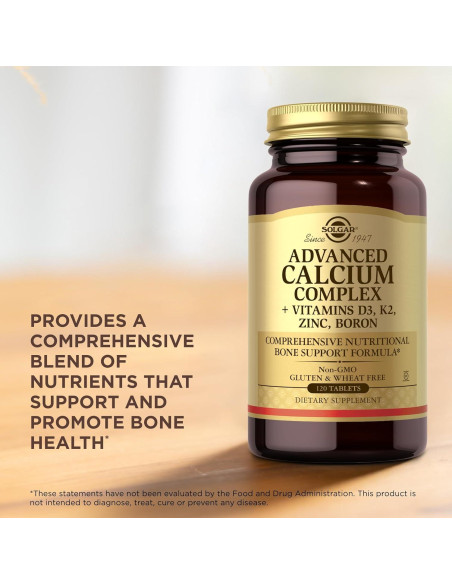 Solgar Complejo Avanzado de Calcio 120 Tabletas - Zinc, D3, K2