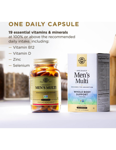 Suplemento Multivitamínico Diario Solgar para Hombres 60 Cápsulas