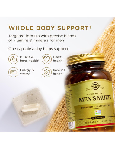 Suplemento Multivitamínico Diario Solgar para Hombres 60 Cápsulas