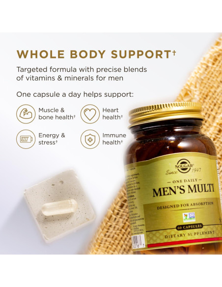 Suplemento Multivitamínico Diario Solgar para Hombres 60 Cápsulas