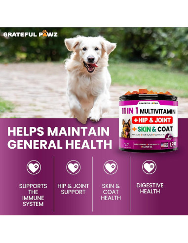 Multivitamina Masticable para Perros Grateful Pawz 255g