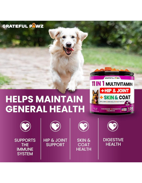 Multivitamina Masticable para Perros Grateful Pawz 255g