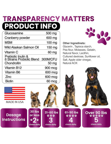 Multivitamina Masticable para Perros Grateful Pawz 255g