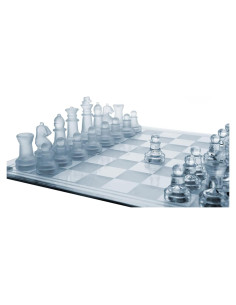 Juego de Ajedrez de Vidrio Gamie 30.48 cm - 32 Piezas Elegantes