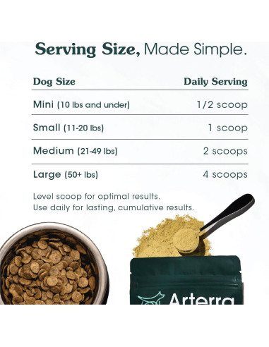 Suplemento en polvo para perros Arterra 60 cucharadas salud integral