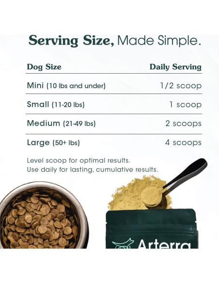 Suplemento en polvo para perros Arterra 60 cucharadas salud integral