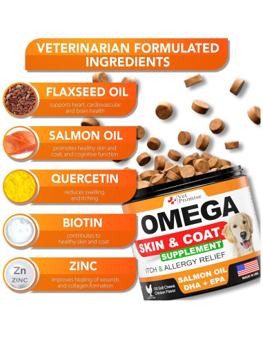 Suplemento Omega 3 para Perros Vet Promise - 120 Masticables