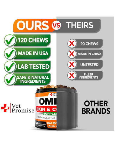 Suplemento Omega 3 para Perros Vet Promise - 120 Masticables