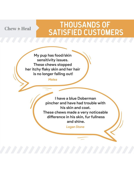 Suplemento de Aceite de Salmón para Perros Chew + Heal 180 Masticables