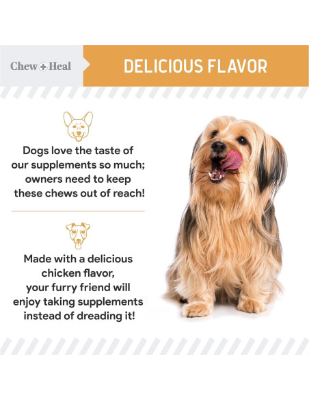 Suplemento de Aceite de Salmón para Perros Chew + Heal 180 Masticables
