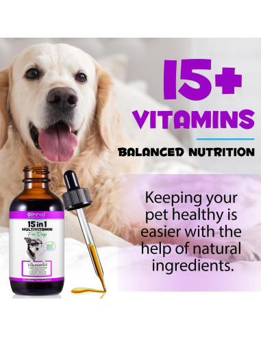 Gotas Multivitamínicas para Perros Lezizi 15 en 1 - Salud Articulaciones y Piel