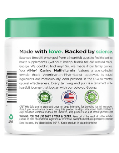 Suplemento Multivitamínico para Perros Balanced Breed 226g