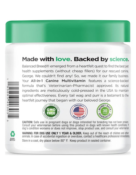 Suplemento Multivitamínico para Perros Balanced Breed 226g