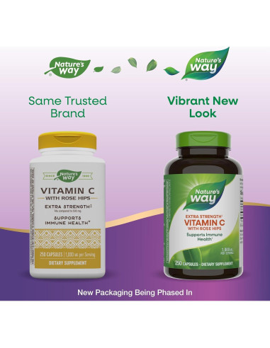 Vitamina C Nature's Way 1000 mg con Rosa Mosqueta 250 Cápsulas