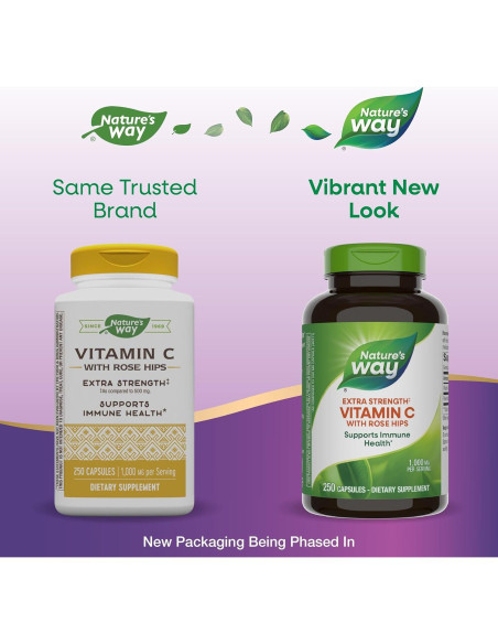 Vitamina C Nature's Way 1000 mg con Rosa Mosqueta 250 Cápsulas