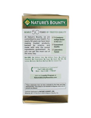 Suplemento Dietético de Arándano Nature's Bounty 60 Geles Blandos