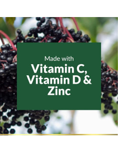 Gomitas de Saúco Nature's Bounty 120 Unidades 100 mg Vitaminas A C D E Zinc 2