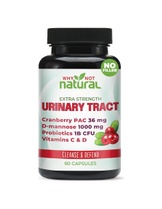Pastillas UTI 5-en-1 Why Not Natural con D-Mannosa y Probioticos