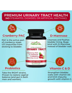 Pastillas UTI 5-en-1 Why Not Natural con D-Mannosa y Probioticos 2