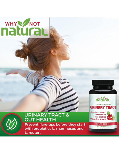 Pastillas UTI 5-en-1 Why Not Natural con D-Mannosa y Probioticos