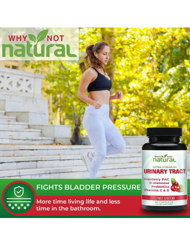 Pastillas UTI 5-en-1 Why Not Natural con D-Mannosa y Probioticos