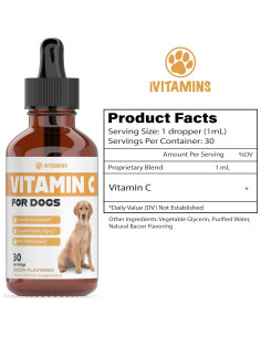 Vitamina C Líquida para Perros iVitamins 28g Sabor Tocino 2