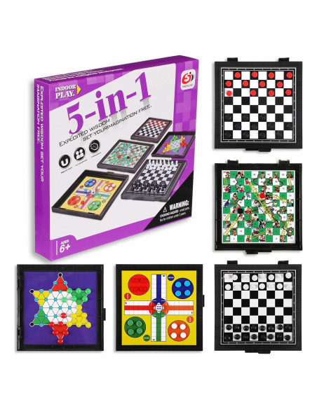 Juego de mesa magnético 5 en 1 Hanaive para viajes Juego de mesa magnético 5 en 1 Hanaive para viajes