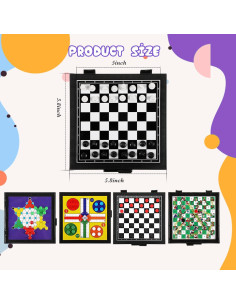 Juego de mesa magnético 5 en 1 Hanaive para viajes 2