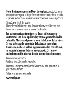 Vitamina D3 Solgar 55 mcg (2200 UI) 50 Cápsulas Vegetales 2