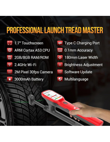 Medidor de Profundidad de Neumático Manual LAUNCH 0.1mm