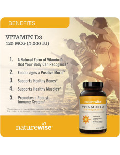 NatureWise Vitamina D3 5000 IU + B12 1000 mcg 90 Cápsulas 2