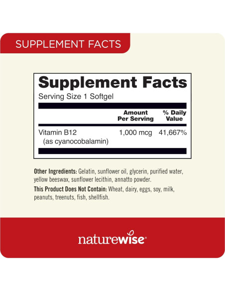 NatureWise Vitamina D3 5000 IU + B12 1000 mcg 90 Cápsulas