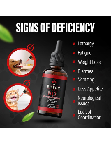 Vitamina B12 Líquida para Perros y Gatos Bossy Pet 1000mcg/mL